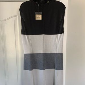St John A-line striped dress